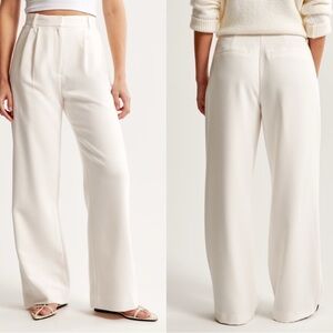 Abercrombie & Fitch Off-White Wide-Leg Trousers - New!